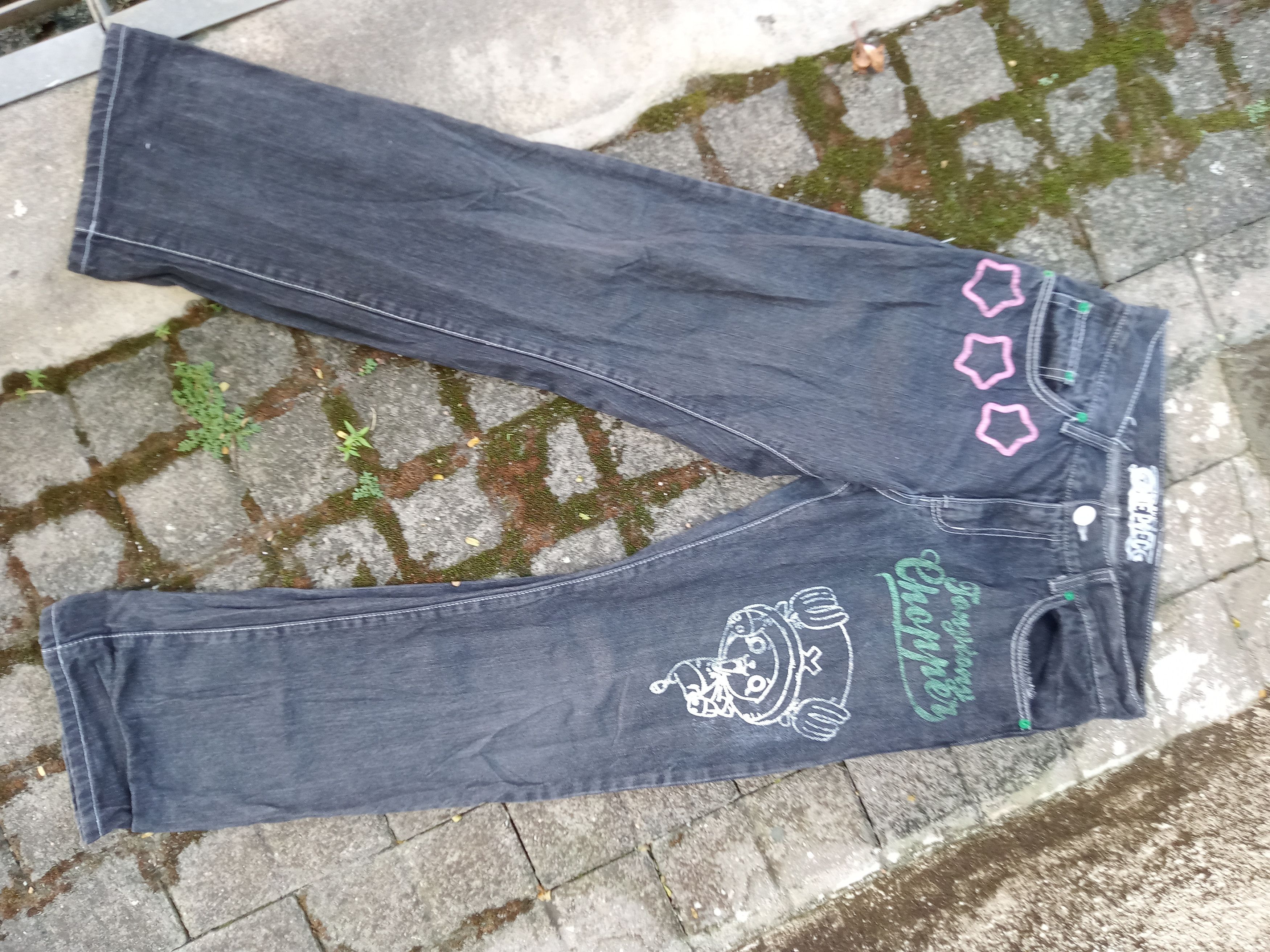 image of Vintage One Piece Tony Tony Chopper Jeans in Black, Men's (Size 32)