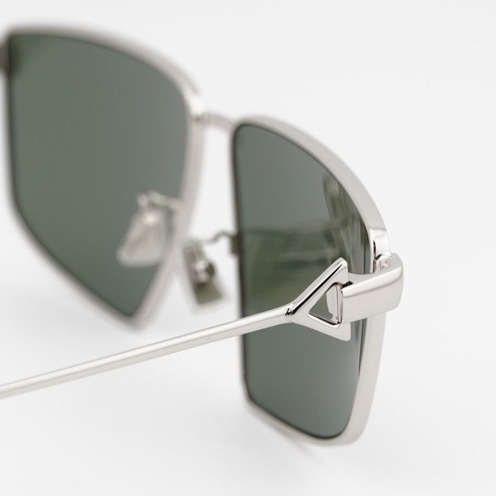 Bottega Veneta Bottega Veneta BV1223S 003 Sunglasses Silver Geometric Frame Size ONE SIZE - 10 Thumbnail