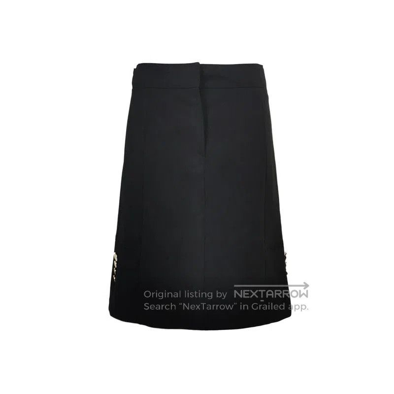 Louis Vuitton Louis Vuitton Black Wool Blend Button Detail Skirt. Size US 36 / EU 52 - 1 Thumbnail
