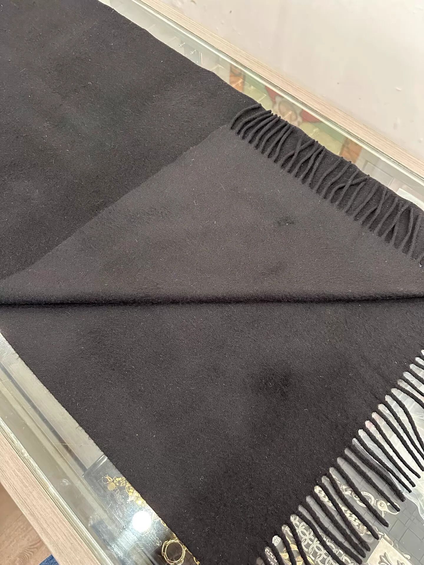 Loro Piana Loro Piana Black Embroidered Badge Logo Cashmere Scarf Size ONE SIZE - 4 Thumbnail