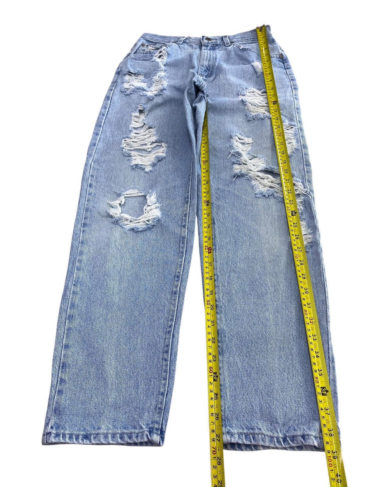 Denim Riders Acid Blue Wash Style Distressed Jeans