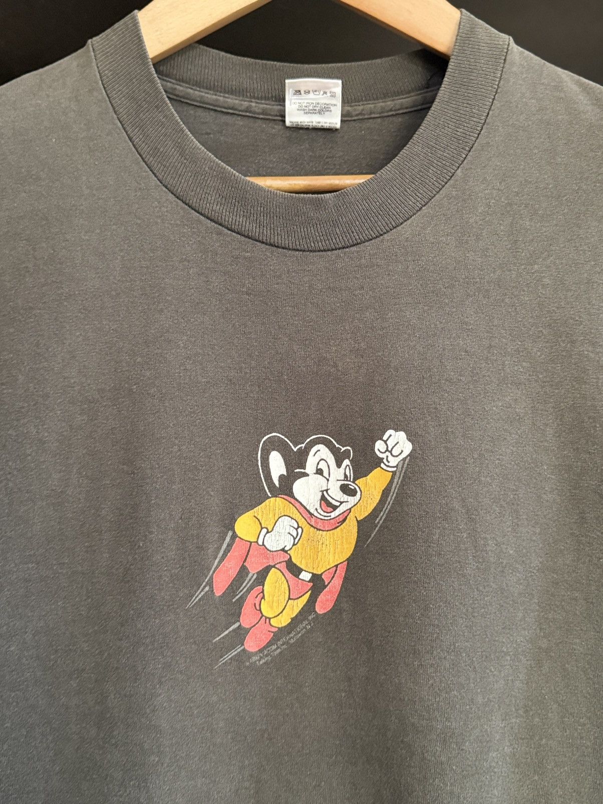 Cartoon Network Vintage 90s Mighty Mouse Canter Seperhero Sun Faded Tee Size US L / EU 52-54 / 3 - 2 Thumbnail