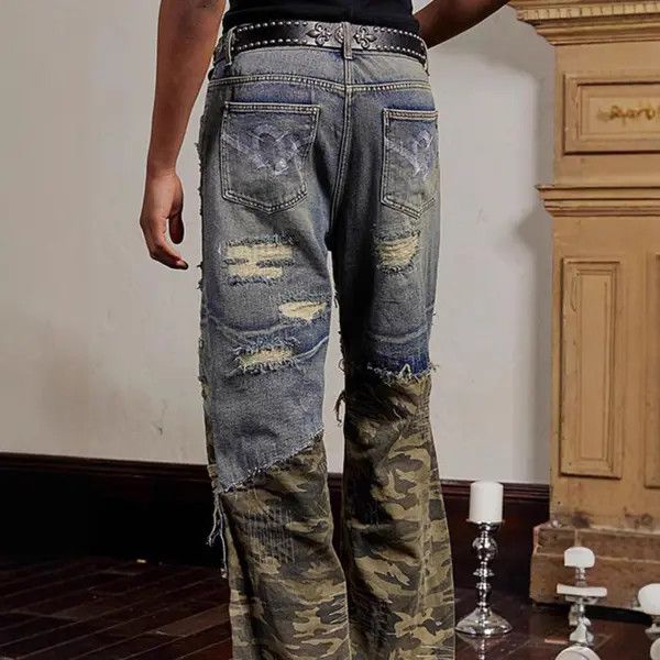 Jean Kobashi x Kouda Distressed Patchwork Camo Jeans Size US 32 / EU 48 - 3 Thumbnail