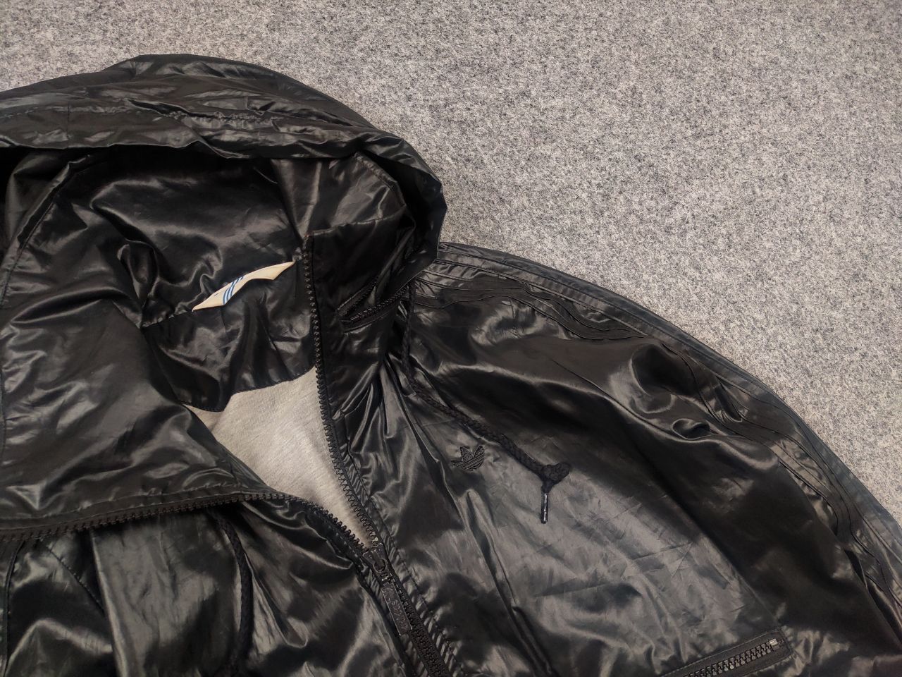 Adidas Vintage 00s all black Multi Pocket Bomber Jacket Y2K