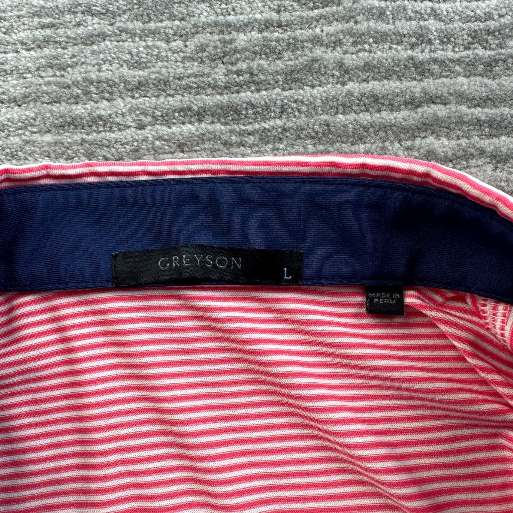 Vintage Greyson Polo Shirt Mens Large Red Striped Performance Stretch Golf Size US L / EU 52-54 / 3 - 7 Thumbnail