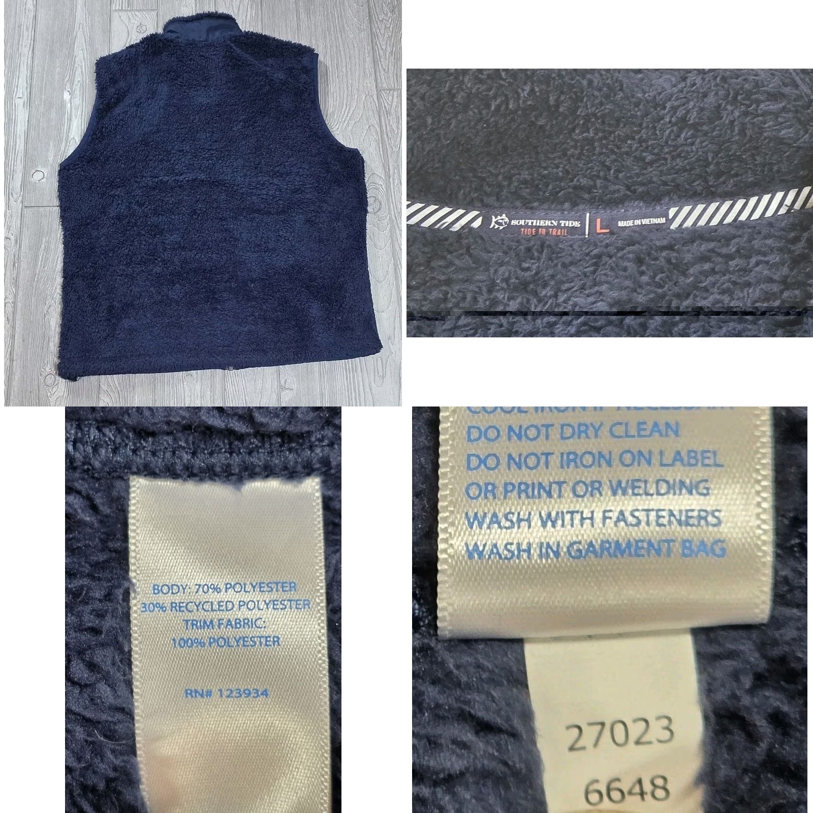 Southern Tide Southern Tide Full Zip Vest Shirt Mens L Blue Zip Pocket Front Logo Fleece Jacket Sherpa Cross-Listed Size US L / EU 52-54 / 3 - 8 Thumbnail