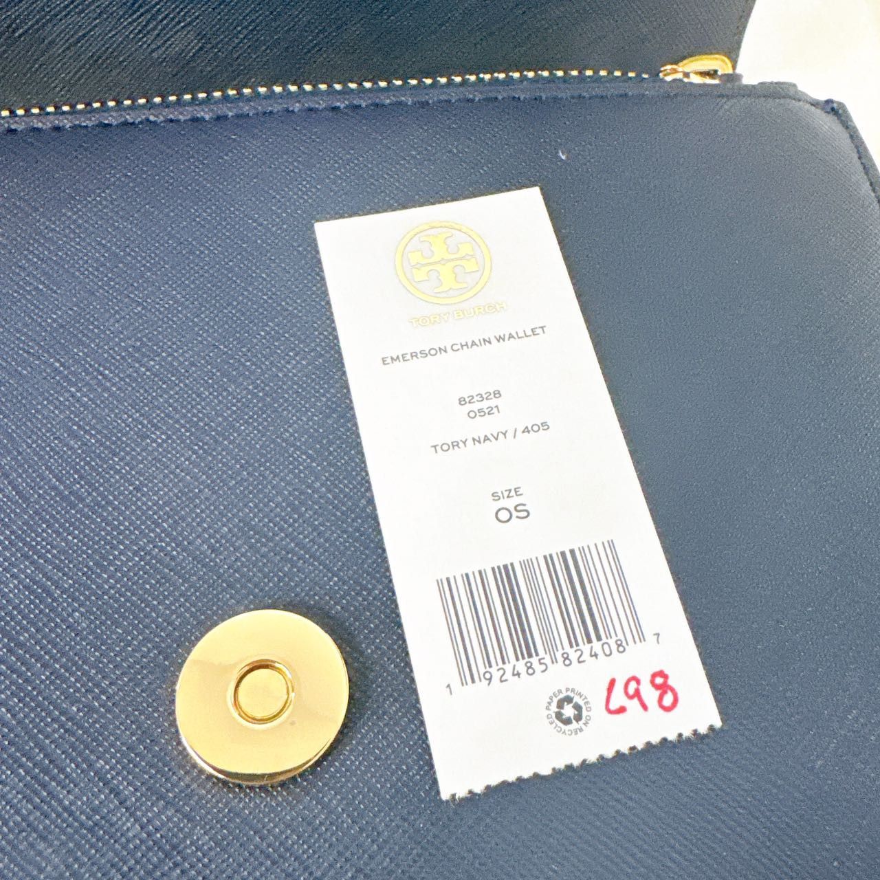 Tory Burch Tory Burch 82328 Emerson Chain Wallet IN TORY NAWY Size ONE SIZE - 8 Thumbnail