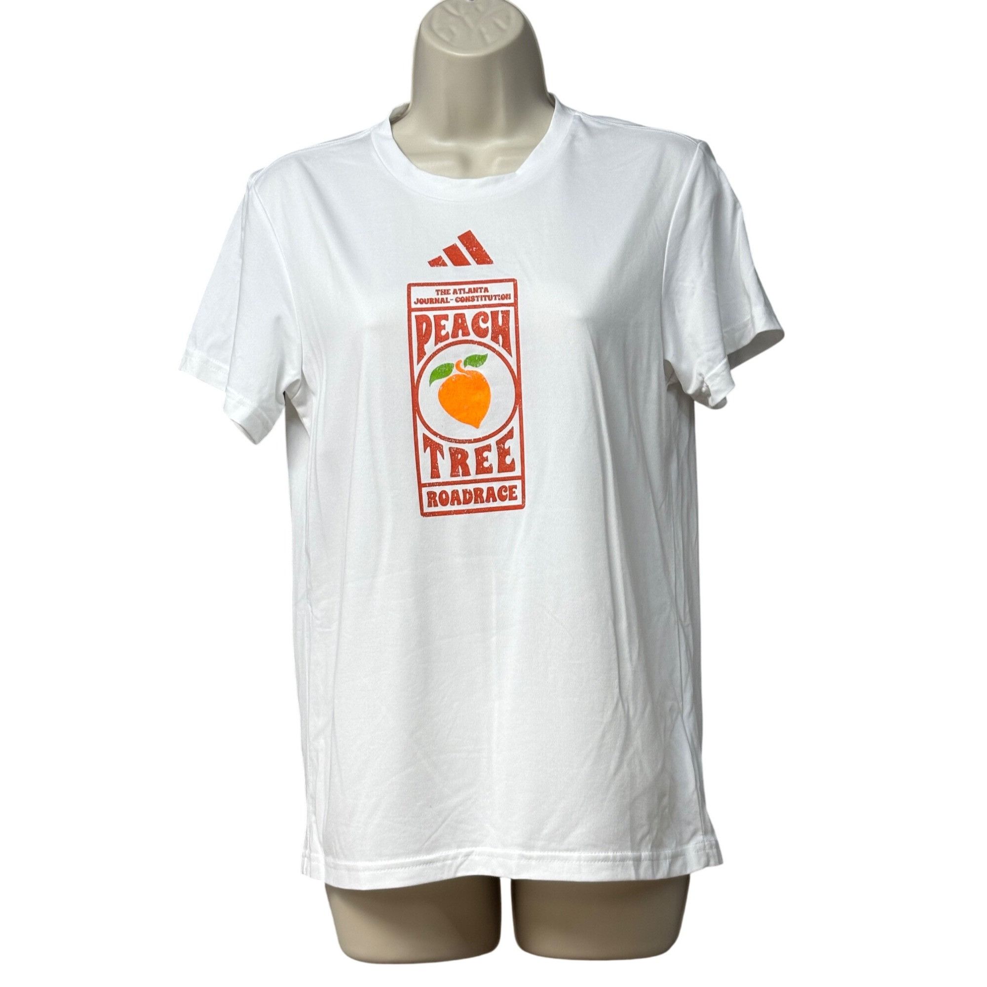 Adidas Adidas Women’s Peach Tree Road Race Pregame T-Shirt, White, Size M / US 6-8 / IT 42-44 - 2 Thumbnail