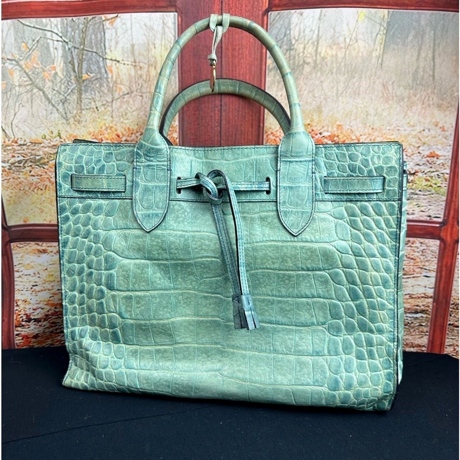 Dooney & Bourke Dooney & Bourke Green Crocodile Embossed Shoulder Bag Size ONE SIZE - 6 Thumbnail