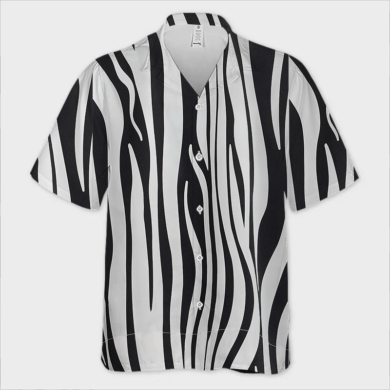 The Unbranded Brand Black and White Zebra Print Mens Short Sleeved Shirt Size US S / EU 44-46 / 1 - 2 Thumbnail