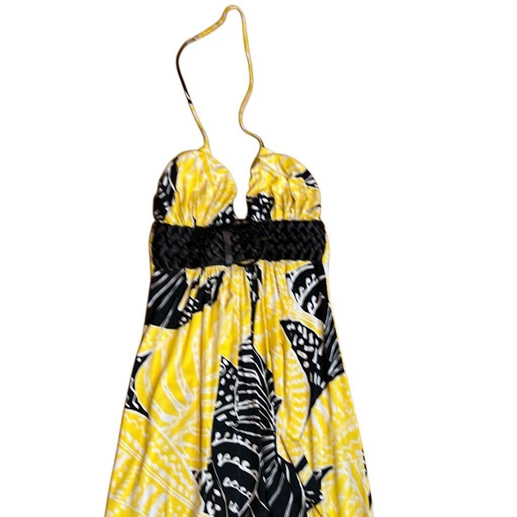 Other NWOT Sky Yellow & Black Tropical Print Maxi Dress S XS (020) Size XS / US 0-2 / IT 36-38 - 8 Thumbnail