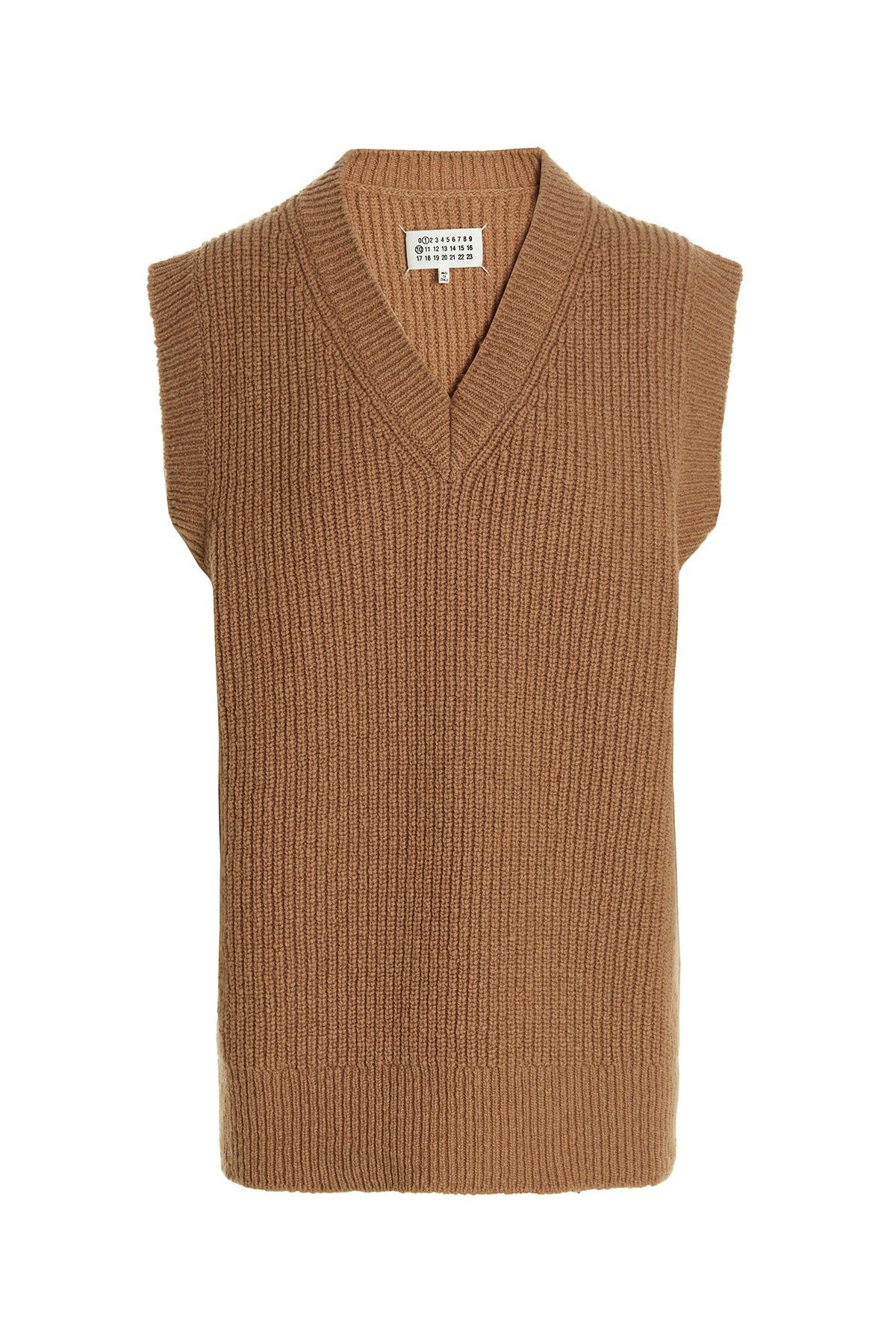 image of Maison Margiela V-Neck Vest in Beige, Women's (Size XS)