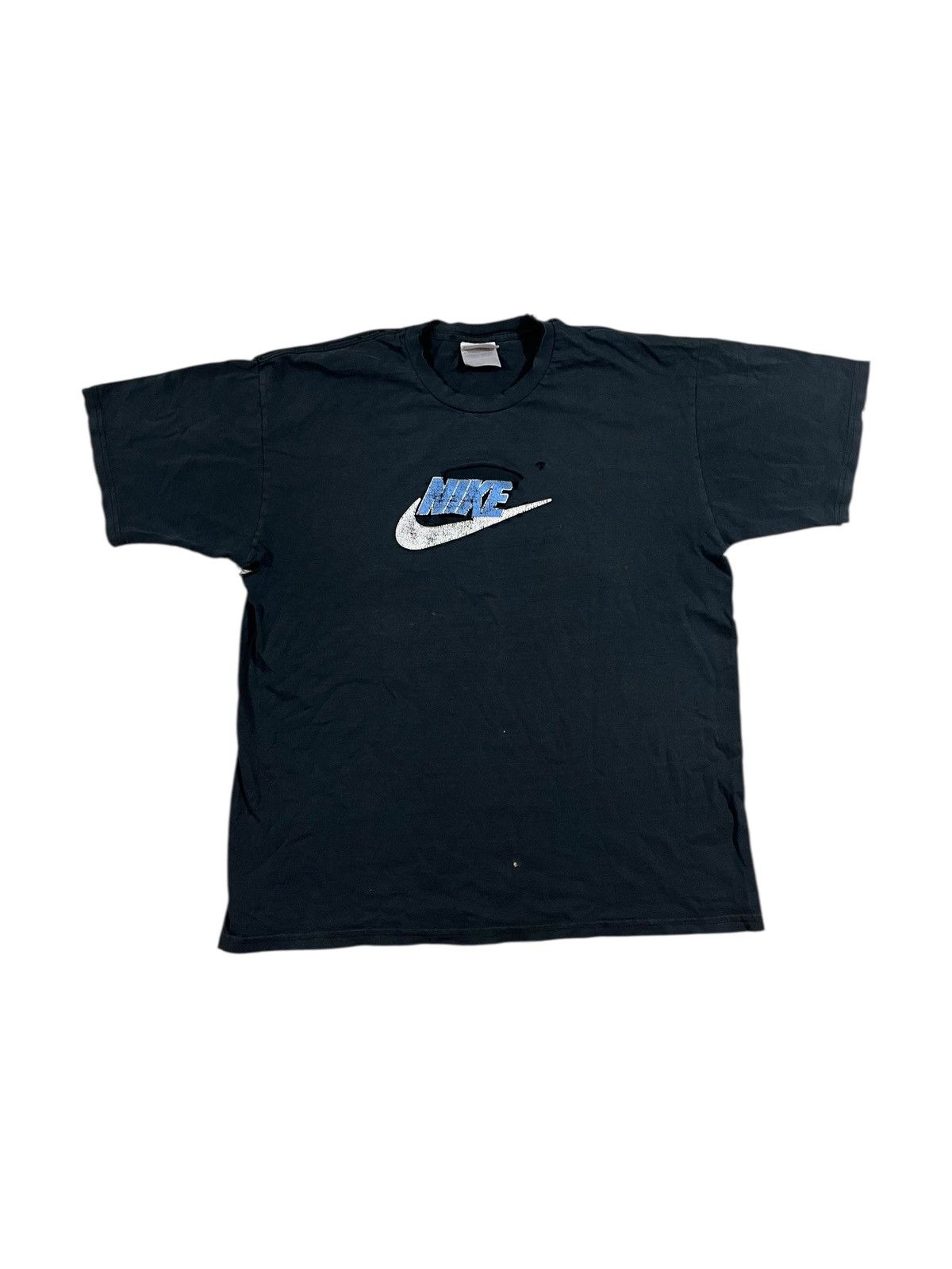 Nike Vintage Nike Logo T Shirt Distressed Faded Black Size US M / EU 48-50 / 2 - 1 Thumbnail