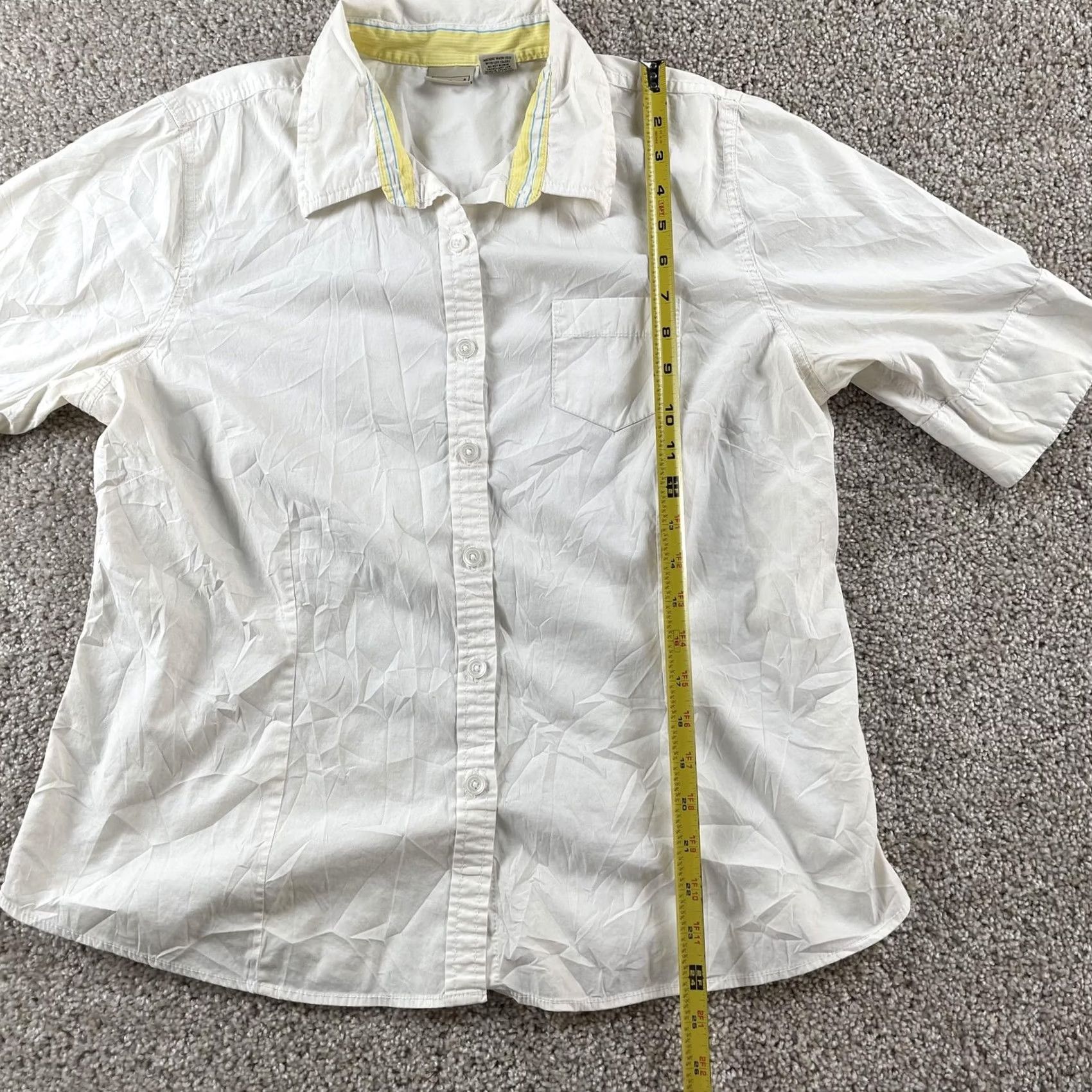 Vintage L.L. Bean Shirt Womens Large White Short Sleeve Stretch Casual Button Up Top Size L / US 10 / IT 46 - 5 Thumbnail