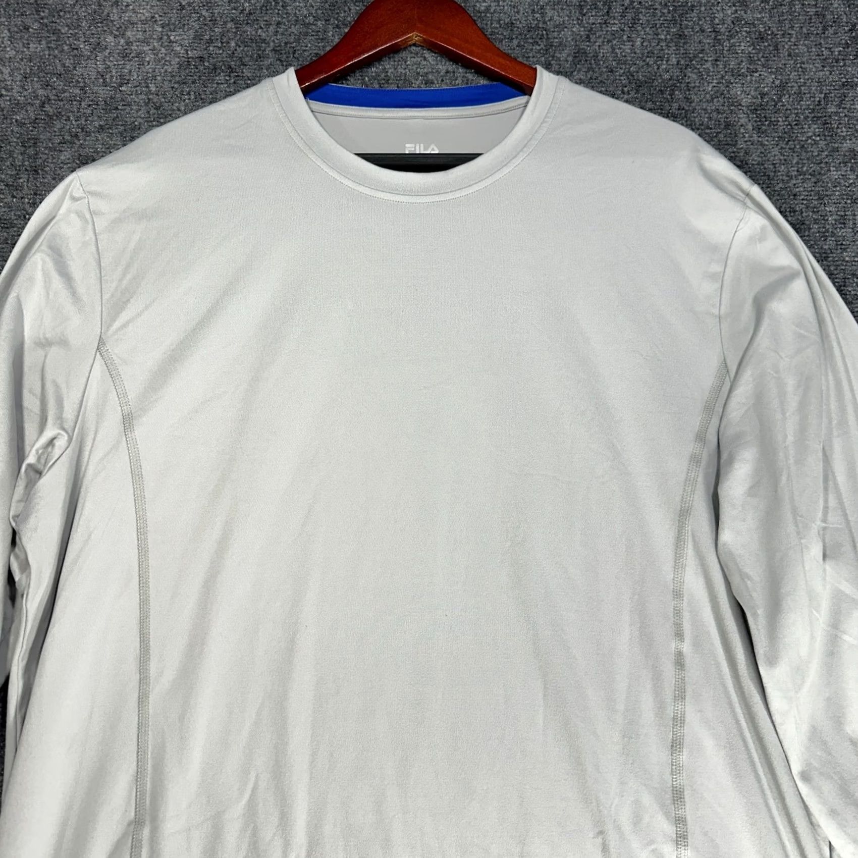 Fila FILA Performance Wicking Top Mens T Shirt XXL NEW W Tag Gray Blue Long Sleeve Size US XXL / EU 58 / 5 - 4 Thumbnail