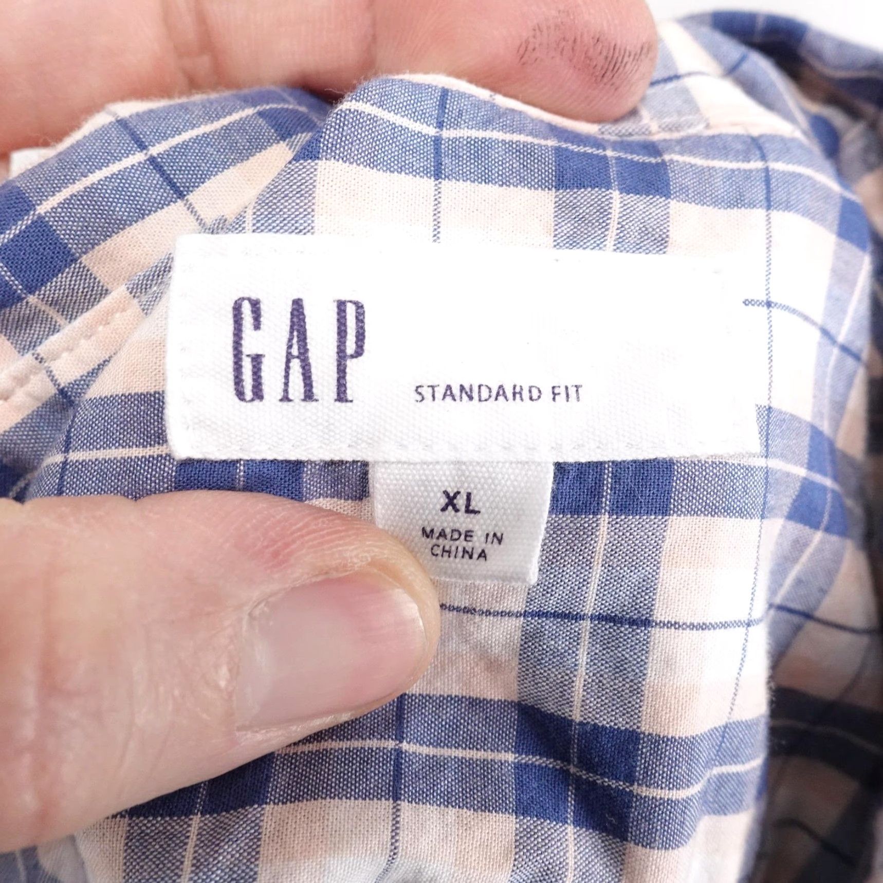 Gap Gap Shirt XL Mens Blue Plaid Short Sleeve Button-Down Cotton Casual Button-Up Regular Fit Pocketed Size US XL / EU 56 / 4 - 6 Thumbnail