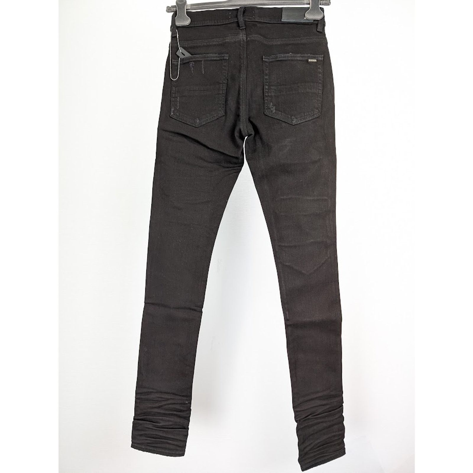 Amiri o1rshd1 Leather Thrasher Jeans in Black Size US 32 / EU 48 - 13 Thumbnail