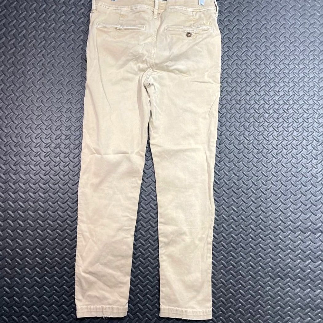 American Eagle Outfitters American Eagle Chino Pants Mens 29/30 Slim Straight Khaki Brown Extreme Flex 30in Inseam Size US 29 - 4 Thumbnail