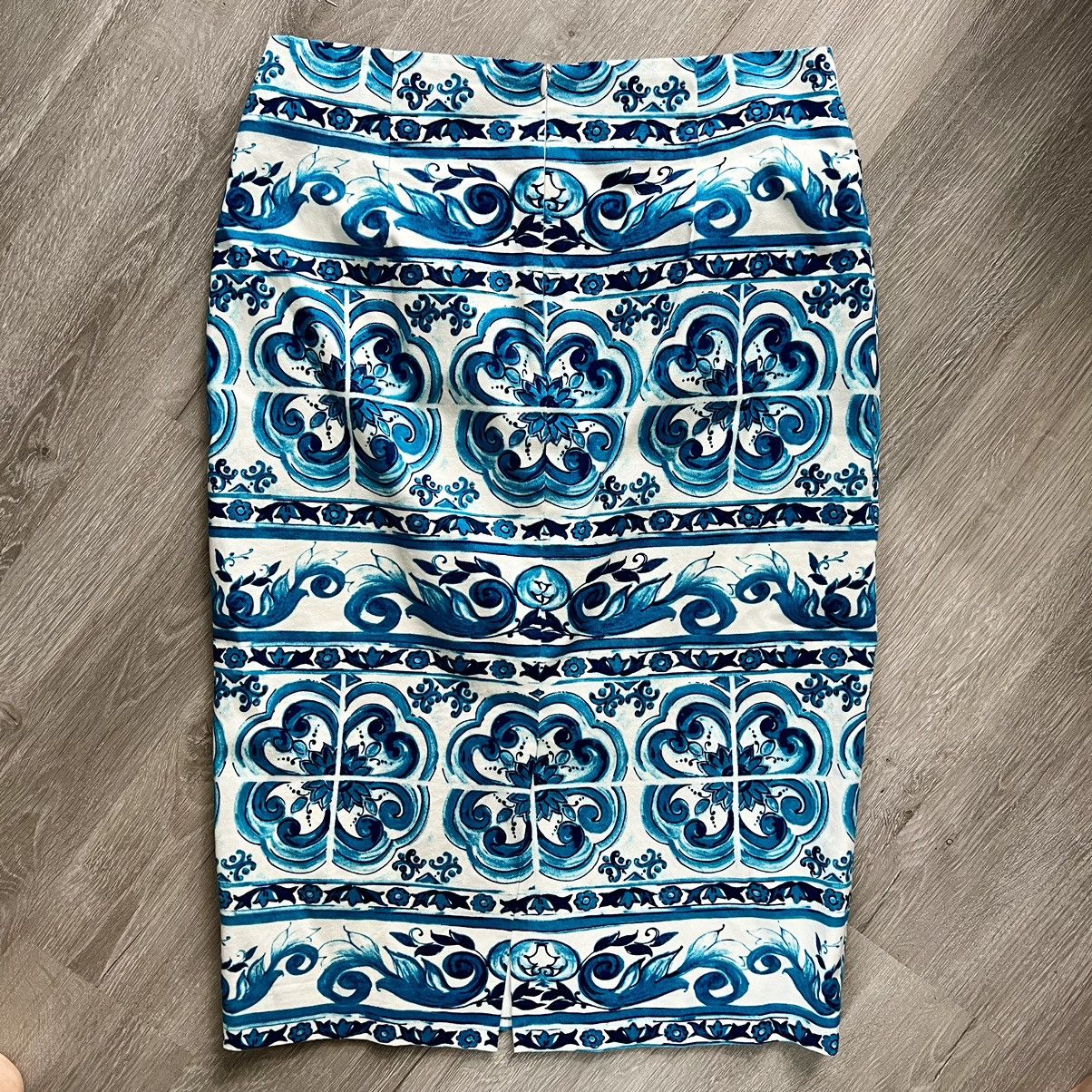 Samantha Sung Samantha Sung Floral Paisley Knee Length Full Pencil Skirt Size 28" / US 6 / IT 42 - 2 Thumbnail