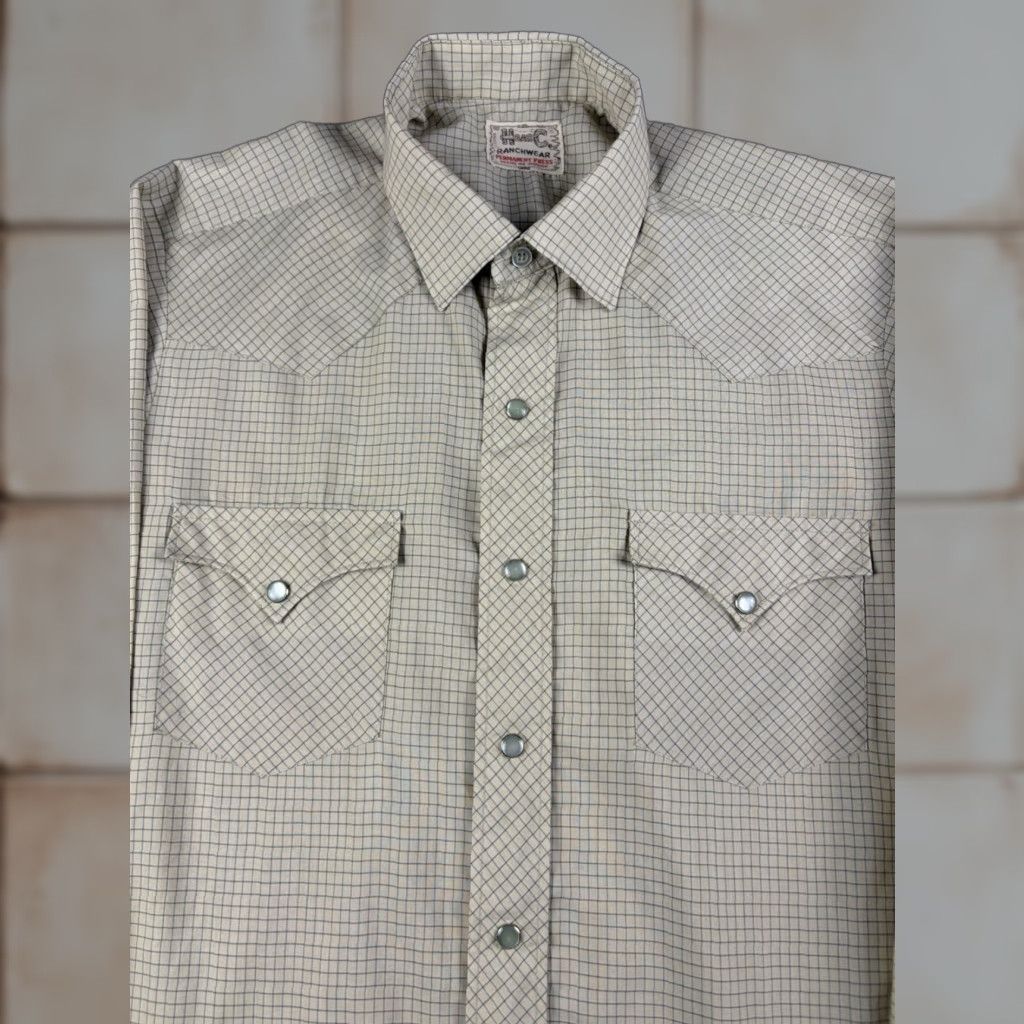 Vintage VINTAGE H Bar C Shirt Mens L Pearl Snap Ranchwear Western Embroidered 90s Size US L / EU 52-54 / 3 - 1 Thumbnail