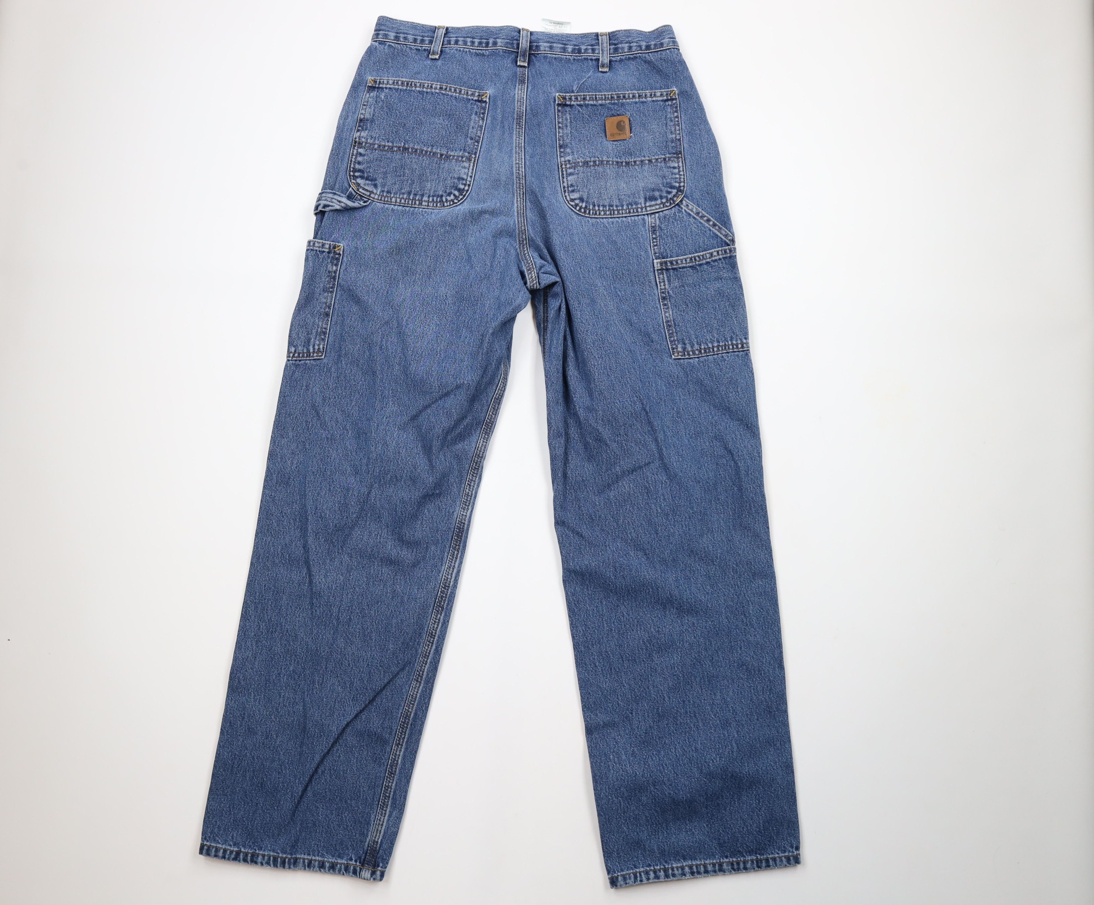 Carhartt × Vintage Vintage Carhartt Spell Wide Leg Dungaree Denim Jeans Blue Size US 32 / EU 48 - 8 Thumbnail