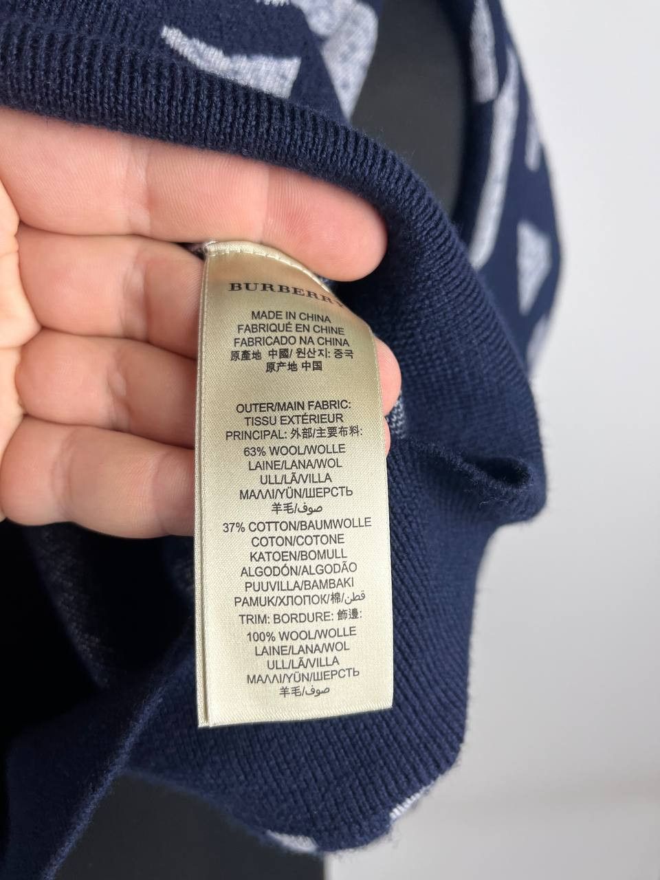 Burberry Burberry Brit Men Wool Printed Sweater Size M (0617) Size US M / EU 48-50 / 2 - 8 Thumbnail