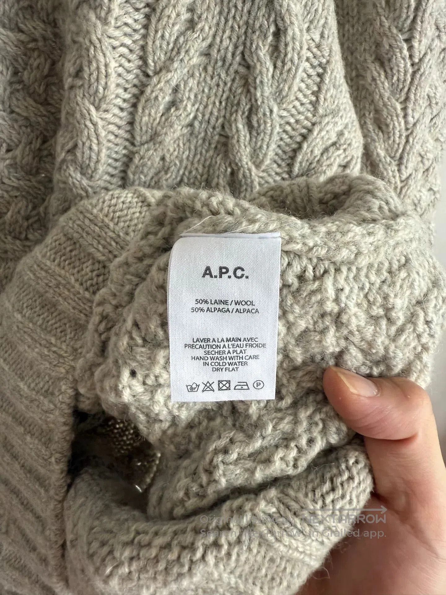 A.P.C. A.P.C Gray Wool Cable Knit Sweater. Size US M / EU 48-50 / 2 - 4 Thumbnail