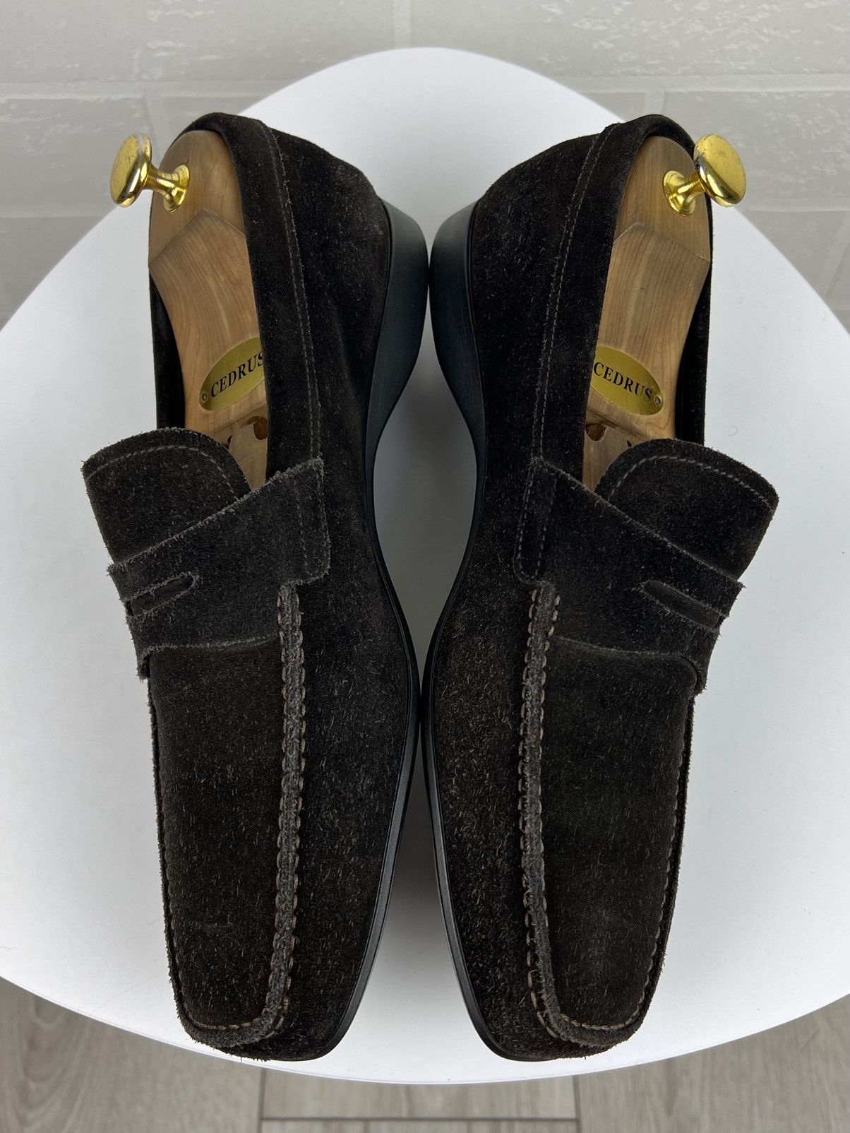 Prada PRADA MILANO Loafers Suede Shoes Strap Logo Brown Men's Size US 8 / EU 41 - 11 Thumbnail