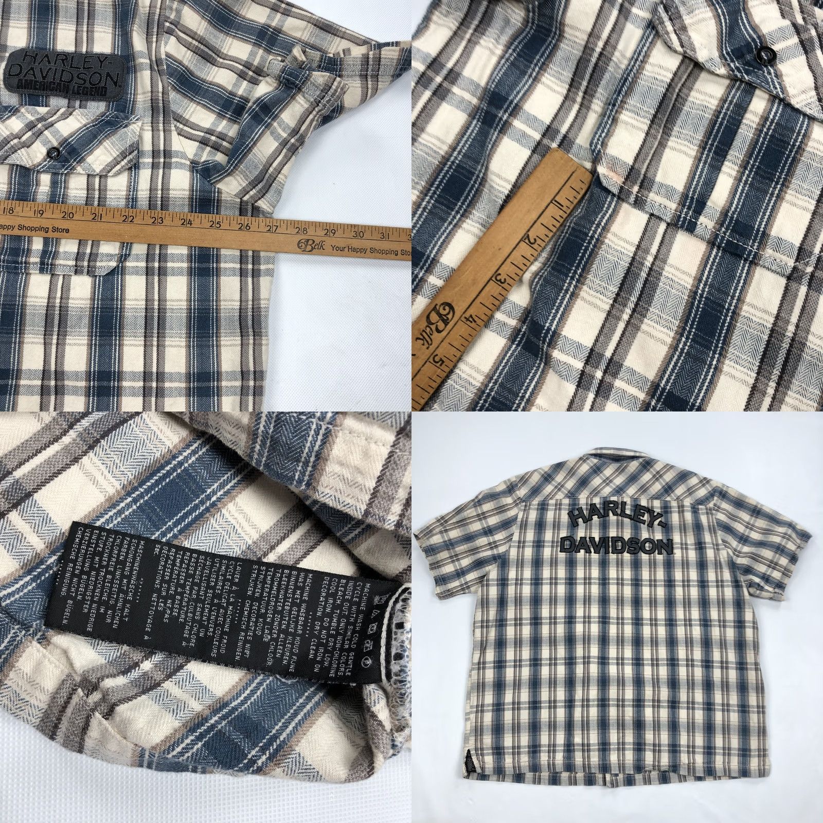 Harley Davidson Harley-Davidson Mens 2XL Plaid Short Sleeve Button-Down Shirt American Legend Y2K Style Size US XXL / EU 58 / 5 - 8 Thumbnail