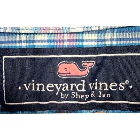 Vineyard Vines Vineyard Vines Button Down Shirt Adult XS Whale Blue Pink Tartan Plaid Slim Mens Size US XS / EU 42 / 0 - 4 Thumbnail