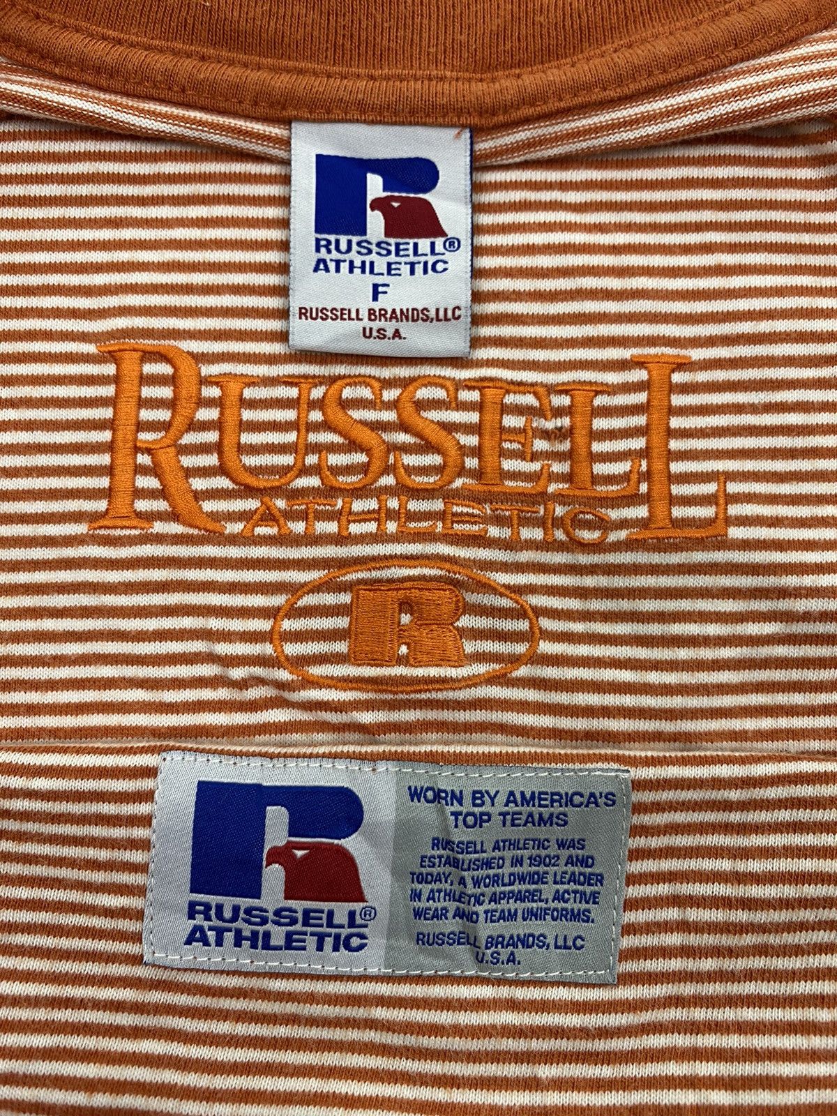 Russell Athletic × Vintage Russell Athletic Striped Tshirt Size US S / EU 44-46 / 1 - 7 Thumbnail