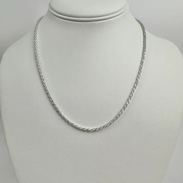 Jewelry Silver Chain Solid .925 Silver Rope Chain 2.5mm 18 Inches Size ONE SIZE - 6 Thumbnail