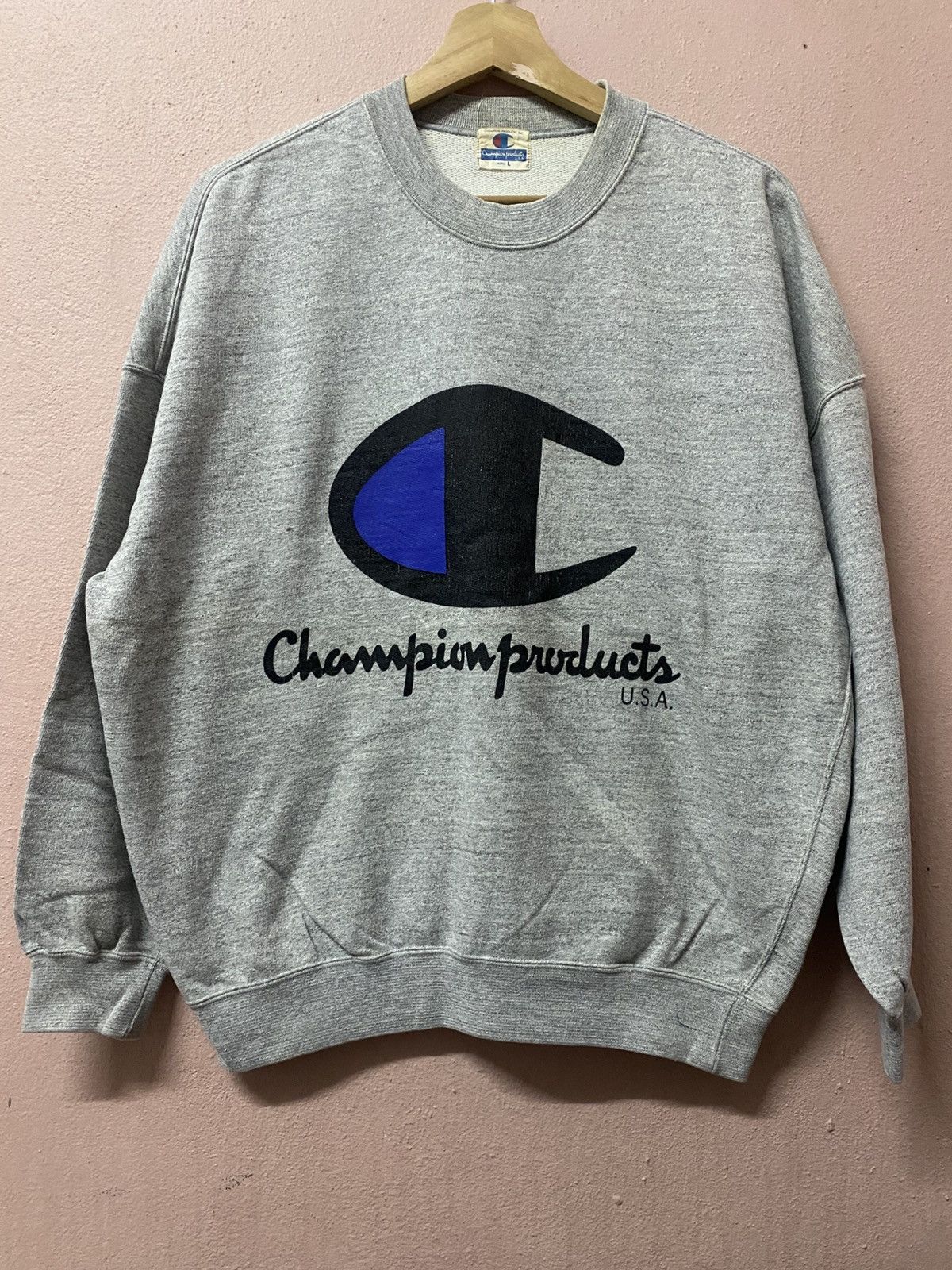 Champion Vintage Big Logo Champion Products U.S.A Sweatshirt Size US L / EU 52-54 / 3 - 1 Thumbnail