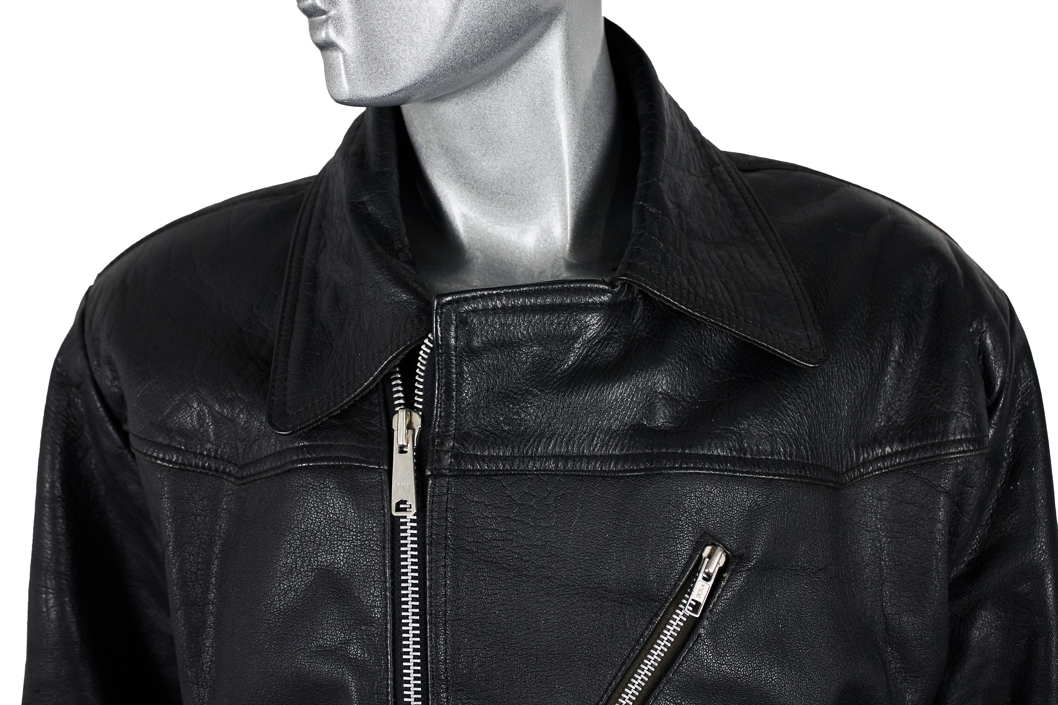 Vintage Vintage 80s Black Leather Motorcycle Biker Jacket Cafe Racer Size US L / EU 52-54 / 3 - 7 Thumbnail