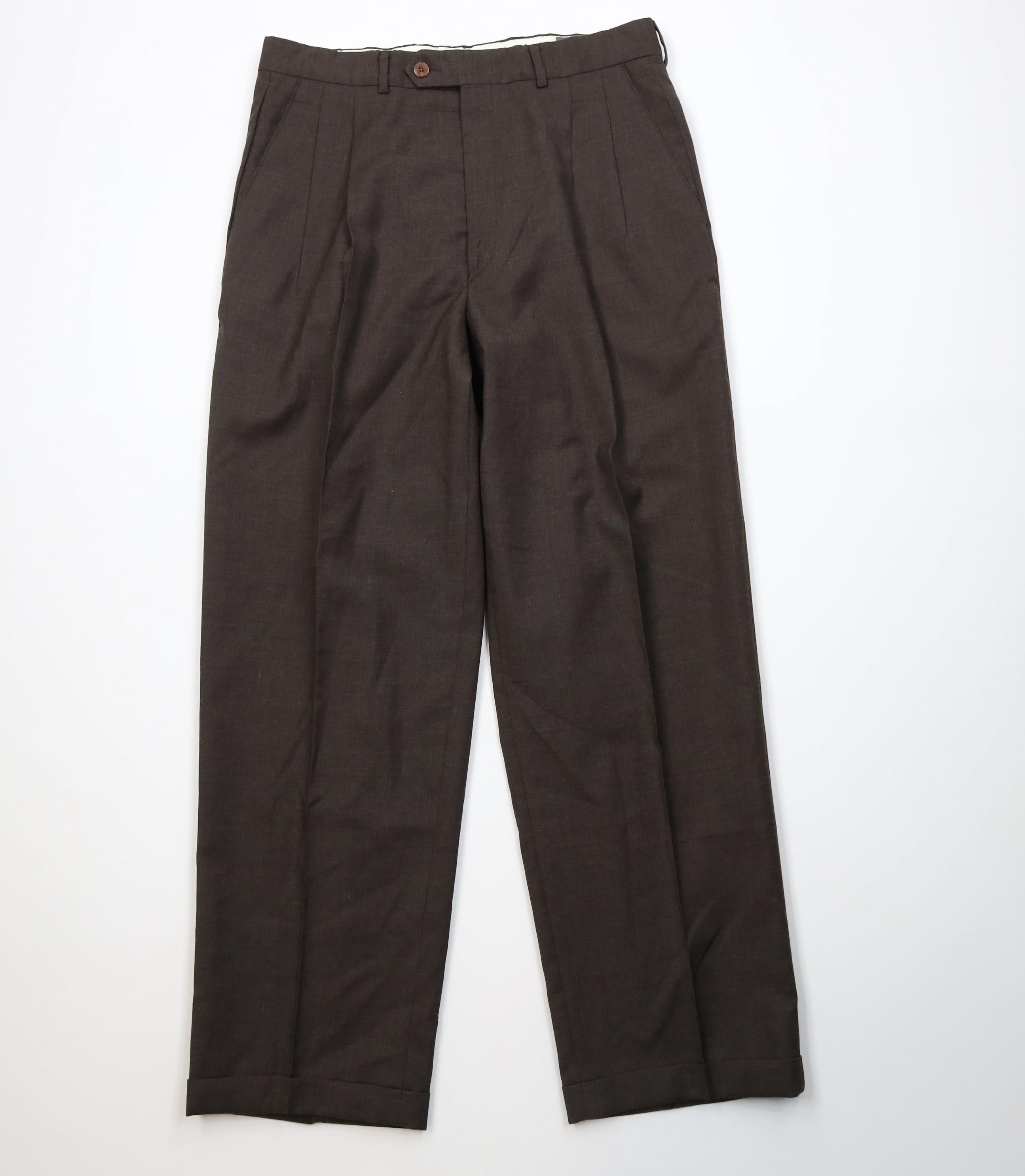 Vintage Vintage 90s Streetwear Knit Wide Leg Chino Pants Brown Size US 32 / EU 48 - 1 Thumbnail