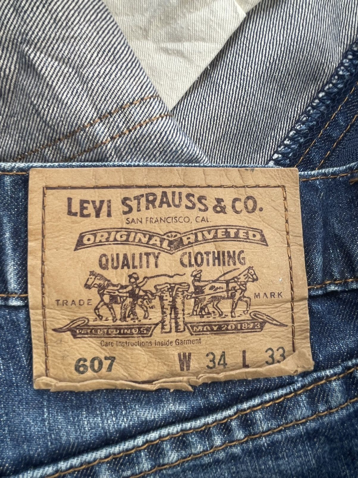 Levi's Vintage 90’s Levis 607 Orange Tab Distresed Denim Size US 34 / EU 50 - 13 Thumbnail