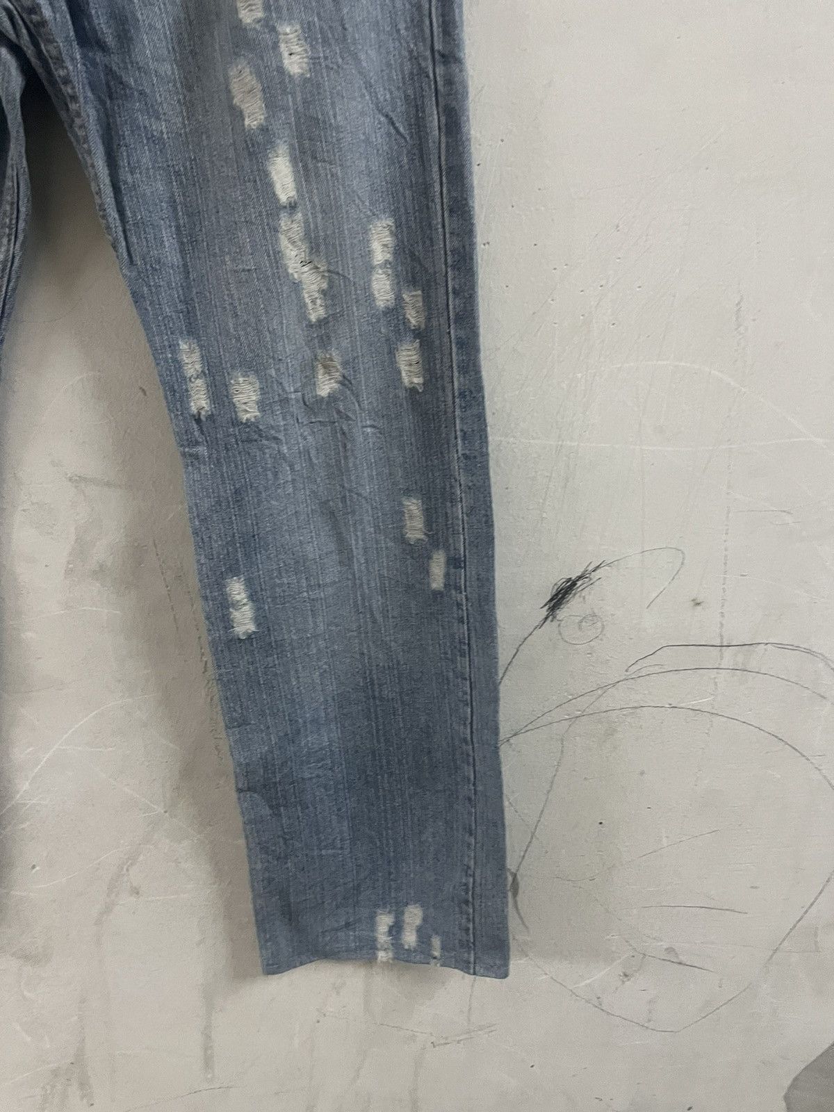 If Six Was Nine × Japanese Brand × Vintage THRASHED DISTRESSED DENIM PANT Size US 30 / EU 46 - 6 Thumbnail