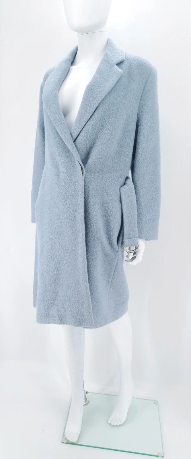 Acne Studios Acne Studios Elga Hairy Coat in Baby Blue Alpaca Size XS / US 0-2 / IT 36-38 - 9 Thumbnail
