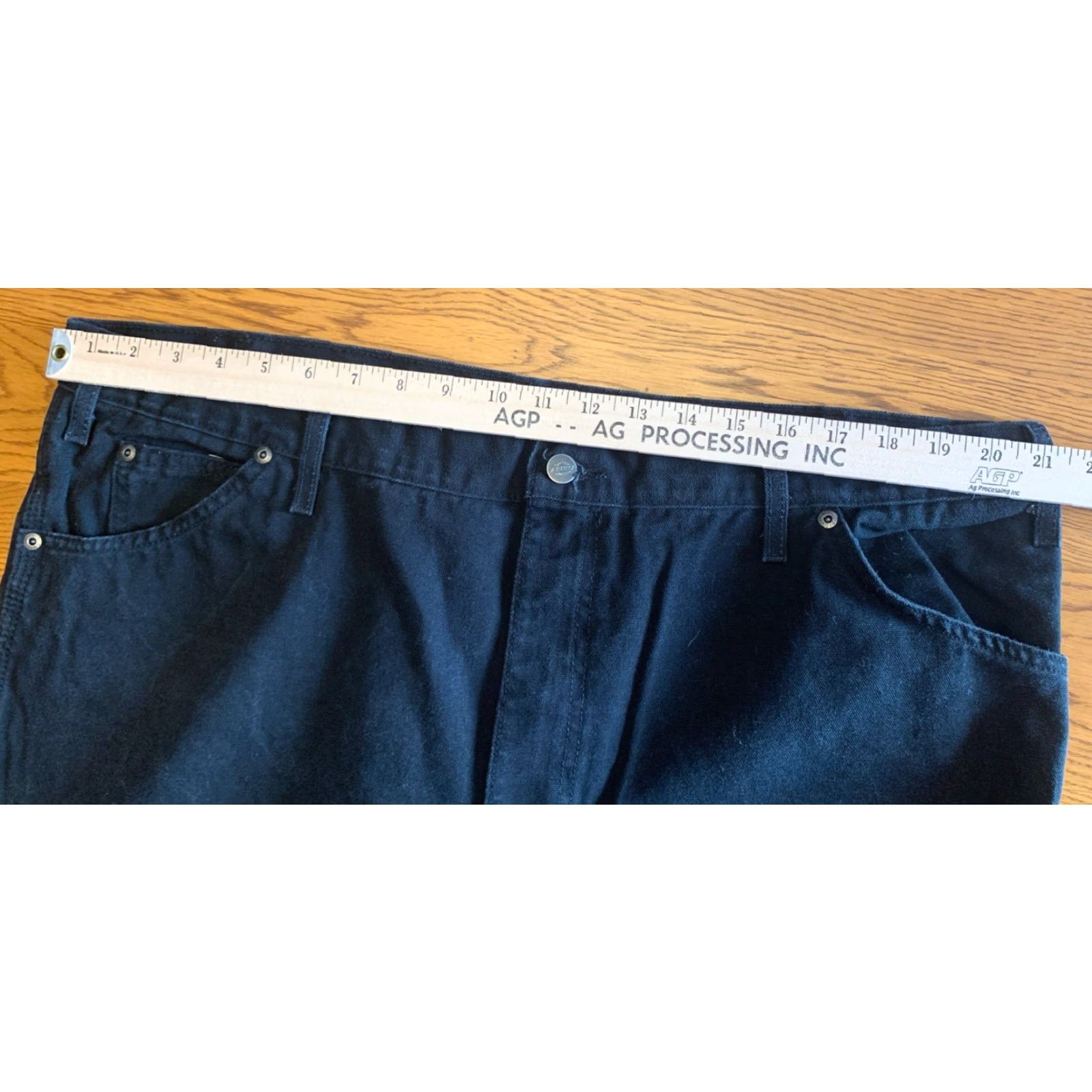 Dickies Dickies Jeans Mens 42 x34 Carpenter Denim Pants Wide-Leg Regular Inseam 34 Black Cotton Denim Outdoors Work Shirt? Size US 42 / EU 58 - 2 Thumbnail