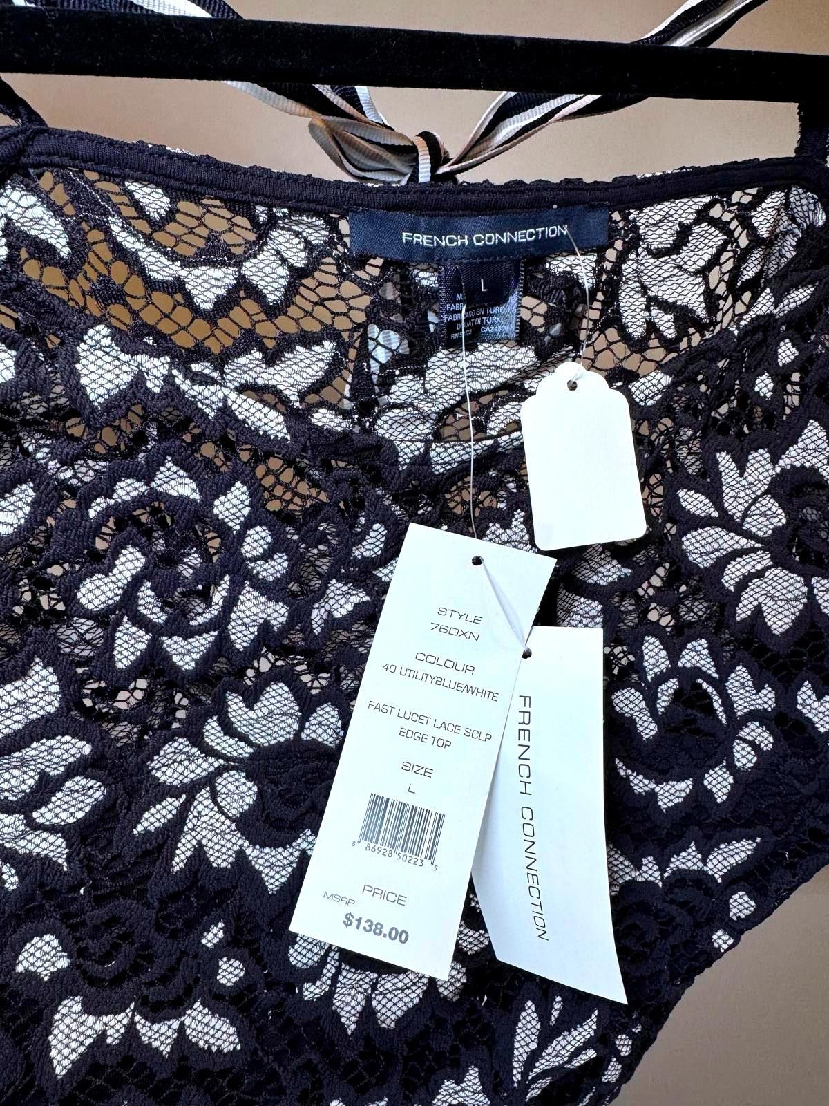French Connection Stylish French Connection Lace Crop Top Size L / US 10 / IT 46 - 3 Thumbnail