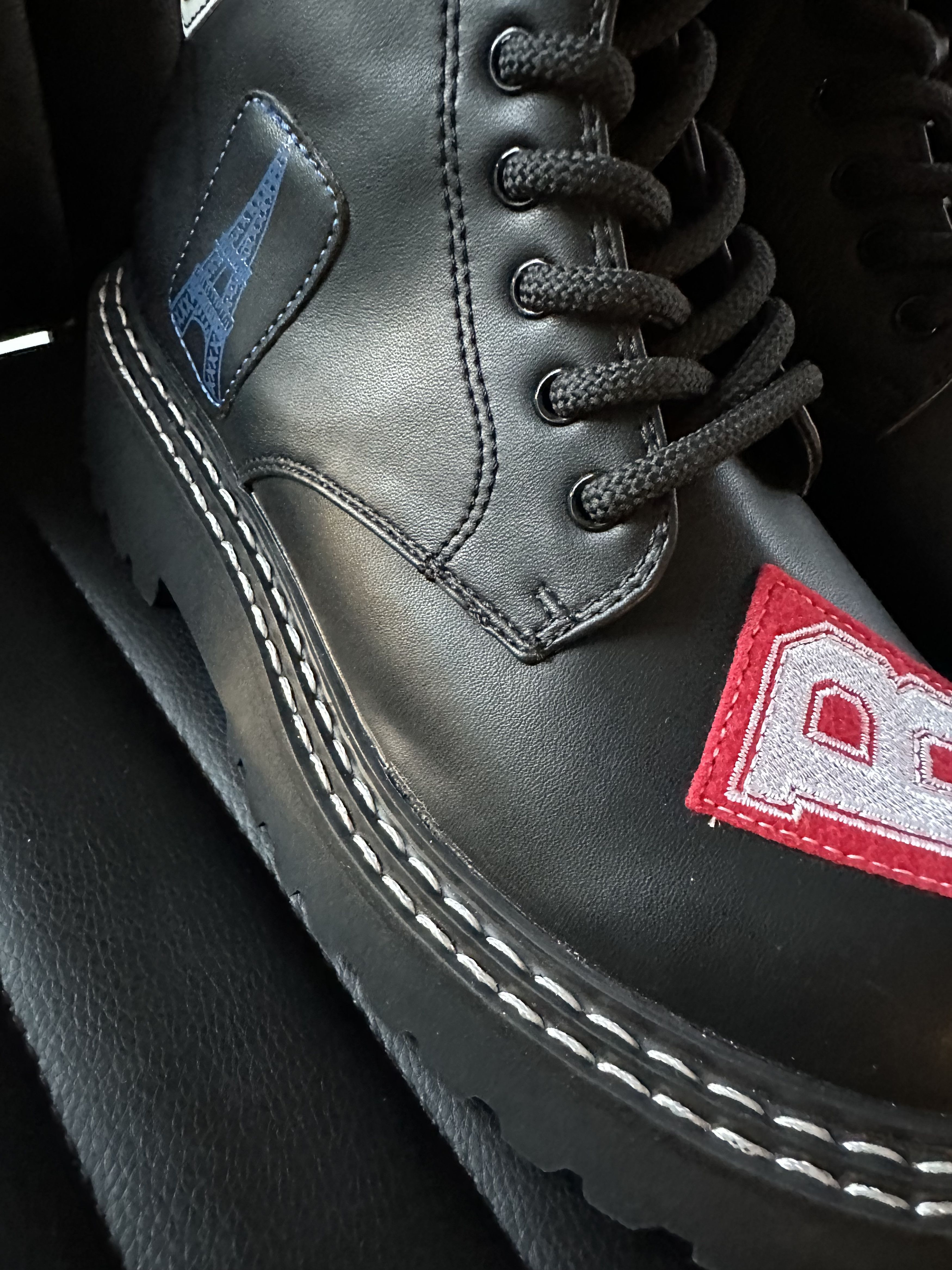 Karl Lagerfeld KARL LARGERFELD Dixie Paris Logo Combat Boot *NO BOX* Size US 5.5 / IT 35.5 - 8 Thumbnail