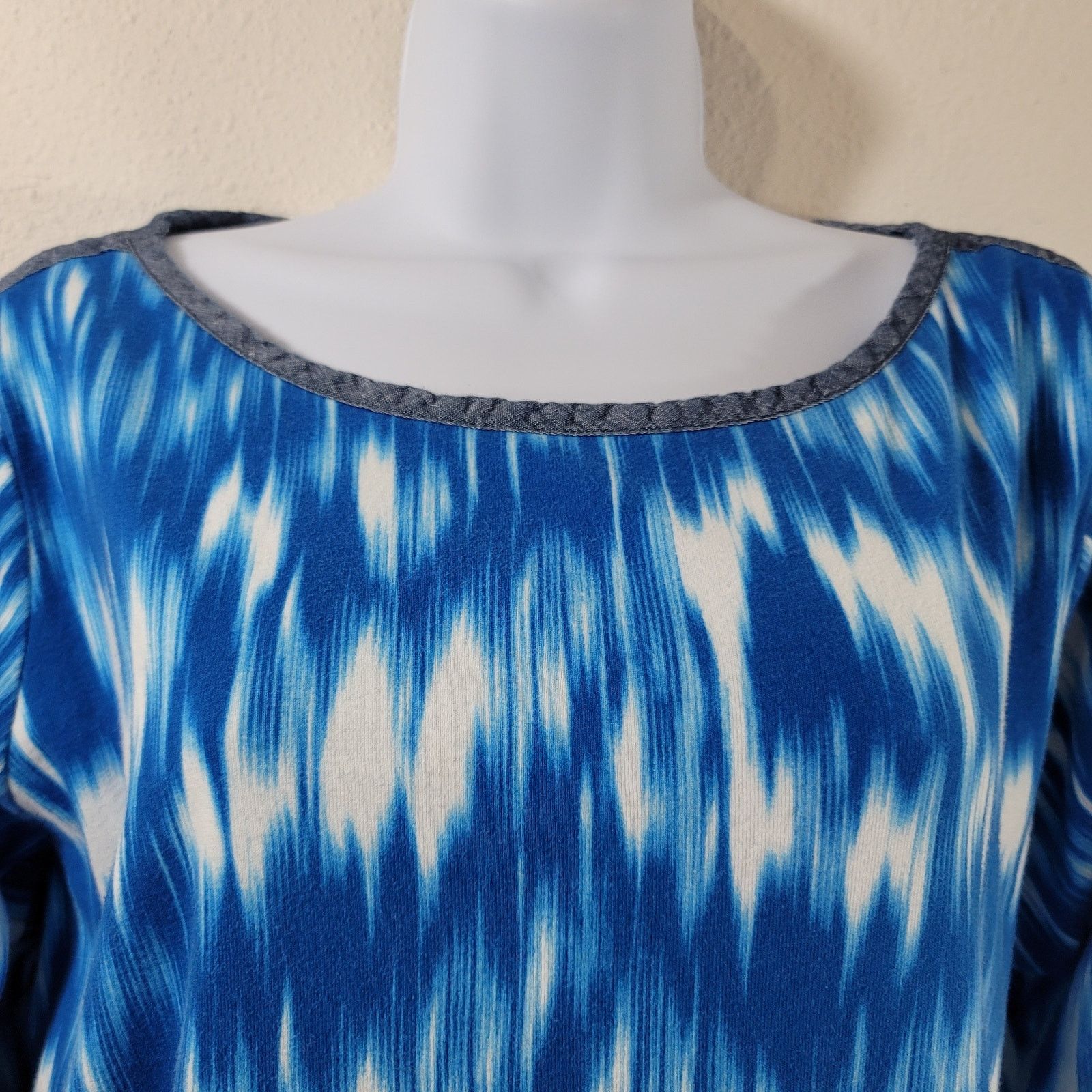 Jones New York Jones New York Signature Woman Blue White Abstract Top 2X Size XXL / US 16-18 / IT 52-54 - 5 Thumbnail