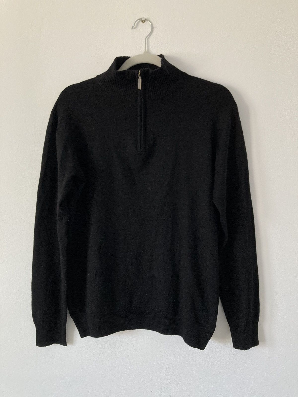 image of Pierre Balmain Quarter Zip Vintage Sweater in Black, Men's (Size Medium)