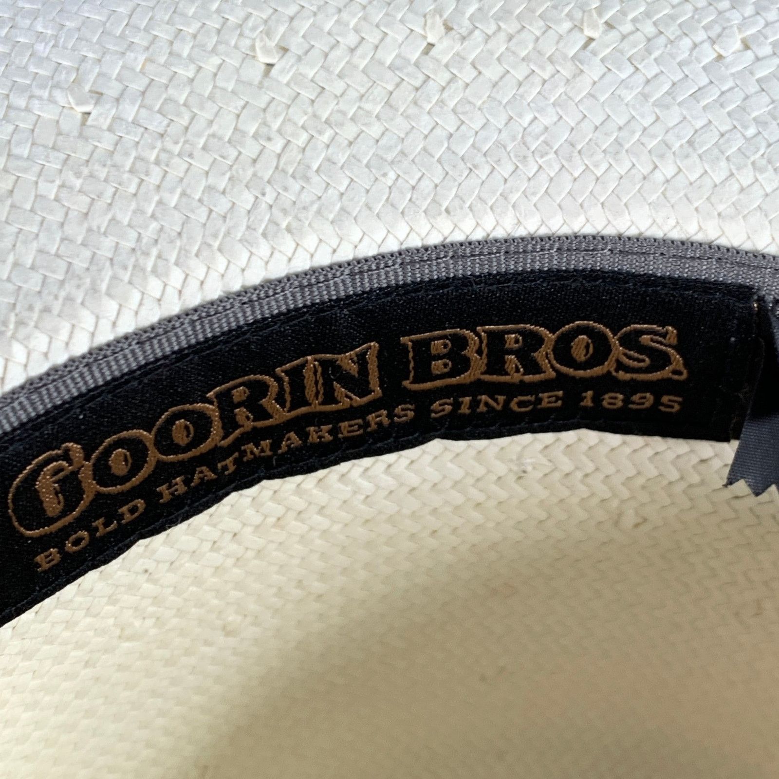 Goorin Bros. GOORIN BROTHERS Size S Cream Black Woven Straw Fedora Hat Size ONE SIZE - 7 Thumbnail