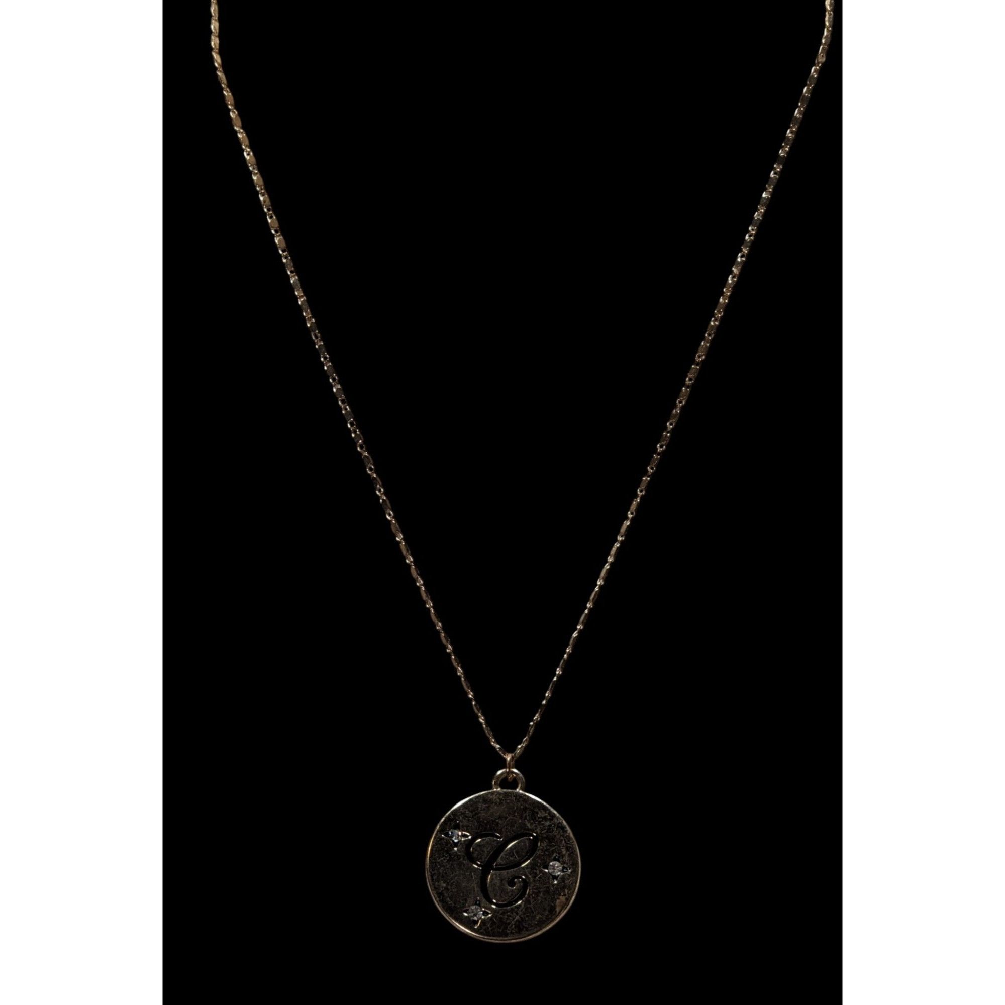 Other Elegant Glam Cursive Letter C Initial Necklace With Rhinesto Size ONE SIZE - 3 Thumbnail
