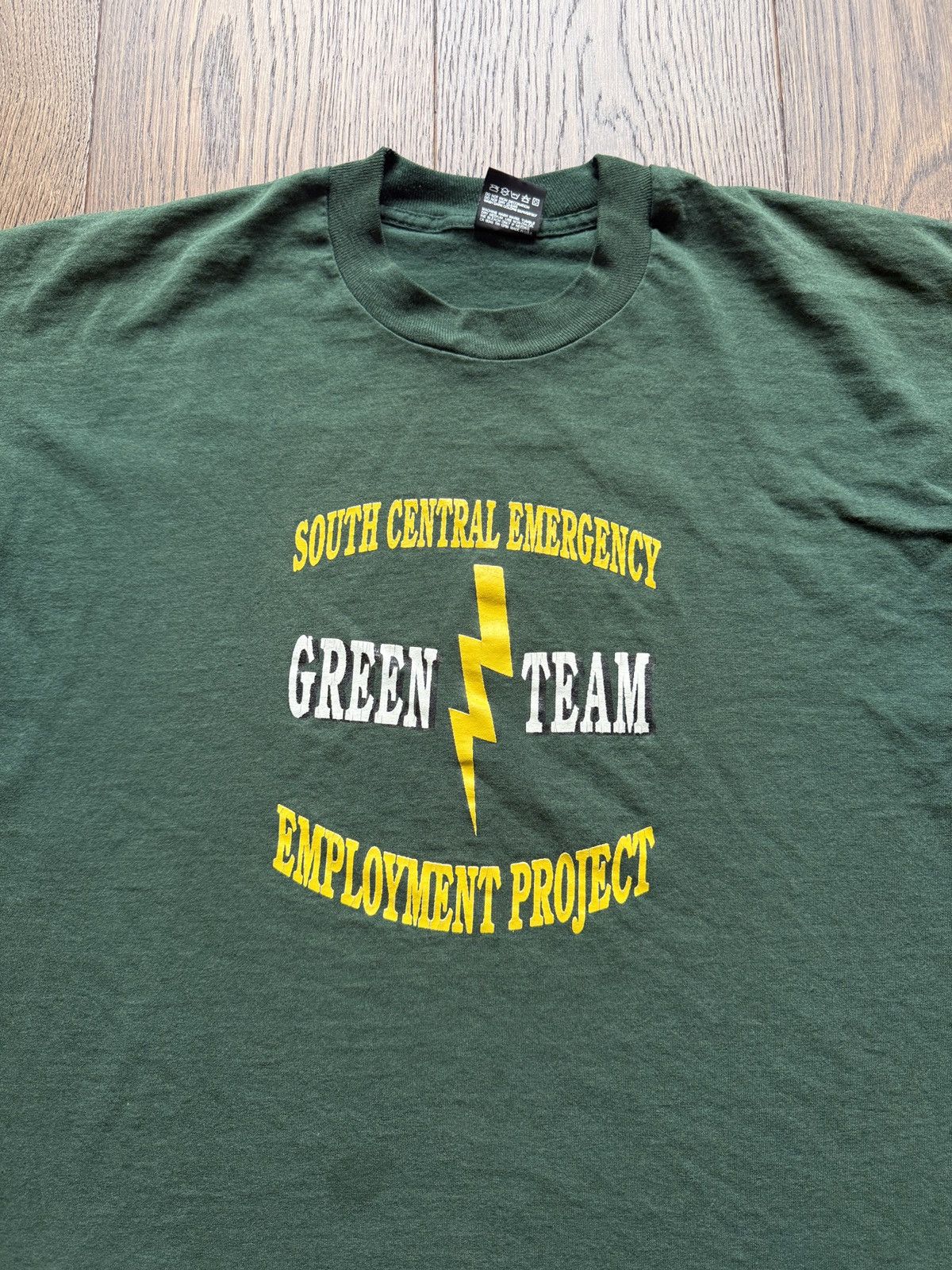 Vintage Vintage 90s Green Team Employment Project Graphic Tee Size US XL / EU 56 / 4 - 2 Thumbnail