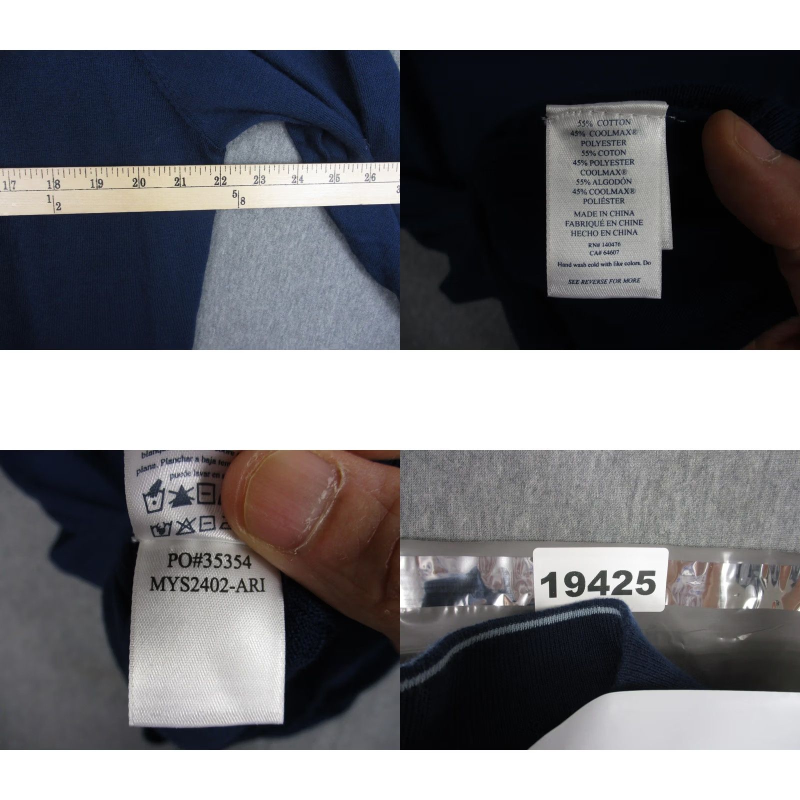 Faherty Faherty Mens Sweater L Blue 1/4 Zip Mock Neck Knit Pullover Coolmax Moisture Wicking Size US L / EU 52-54 / 3 - 8 Thumbnail