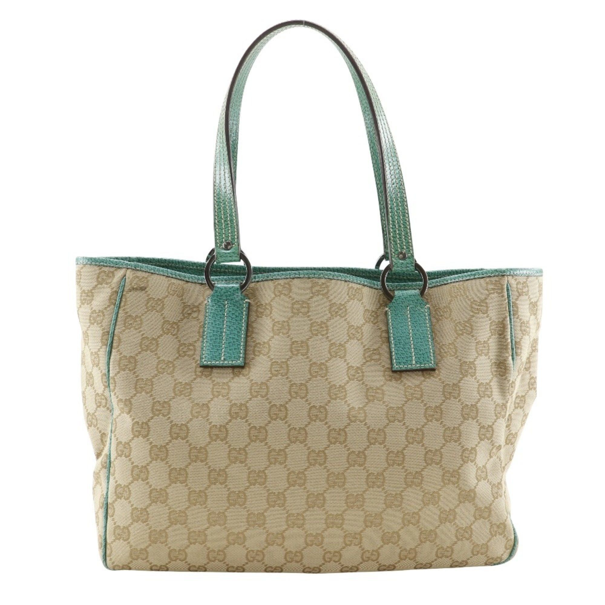 Gucci Gucci Tote Bag 113017 GG Canvas Beige/Green A4 Size Women's Size ONE SIZE - 1 Thumbnail