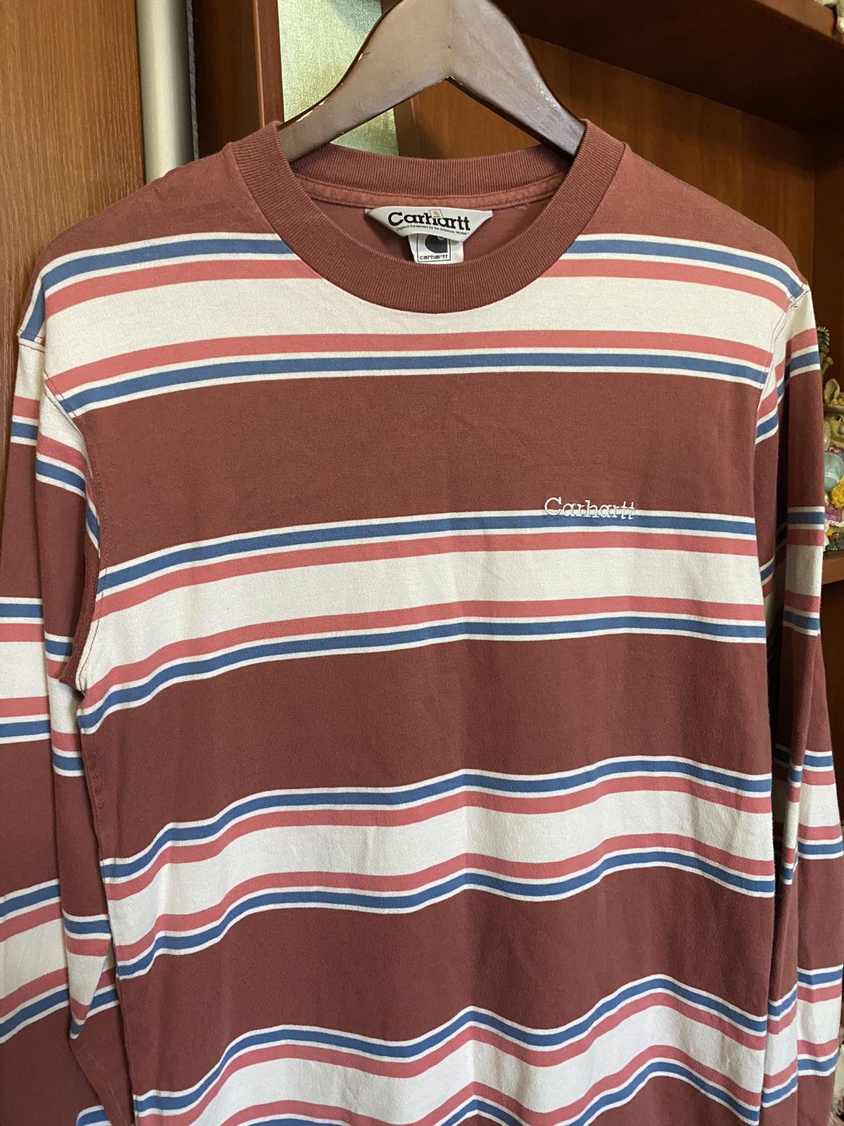 Carhartt Wip × Vintage Crazy striped Carhartt Vintage Longsleeve t shirt Work Size US M / EU 48-50 / 2 - 6 Thumbnail
