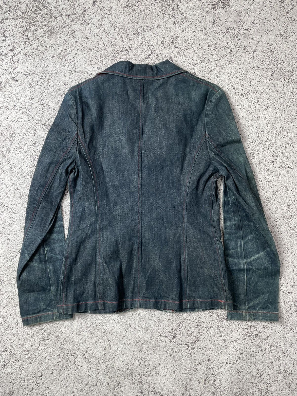 Issey Miyake 90s Issey Miyake Denim Blazer Jacket Size S / US 4 / IT 40 - 2 Thumbnail